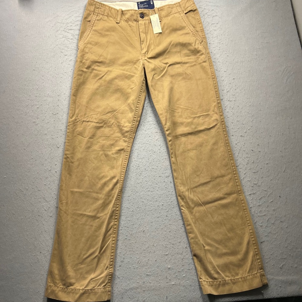 American Eagle Outfitters Mens Khaki Chino Pants 33x34 New NWT Tan 100% Cotton